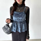 ベロアキャミソール ペプラムビスチェ バックリボン | COCOMOMO | 詳細画像2 