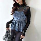 ベロアキャミソール ペプラムビスチェ バックリボン | COCOMOMO | 詳細画像3 