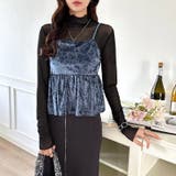 ベロアキャミソール ペプラムビスチェ バックリボン | COCOMOMO | 詳細画像6 