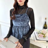 ベロアキャミソール ペプラムビスチェ バックリボン | COCOMOMO | 詳細画像7 