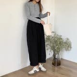 ワイドパンツ タックワイドパンツ 韓国ファッション | COCOMOMO | 詳細画像10 