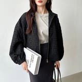 ふくれジャガード ブルゾン ライトアウター | COCOMOMO | 詳細画像16