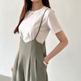 サロペットパンツ サイドスリット ワイドパンツ | COCOMOMO | 詳細画像17 