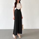 サロペットパンツ サイドスリット ワイドパンツ | COCOMOMO | 詳細画像19 