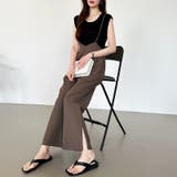 サロペットパンツ サイドスリット ワイドパンツ | COCOMOMO | 詳細画像6 