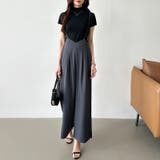サロペットパンツ サイドスリット ワイドパンツ | COCOMOMO | 詳細画像7 