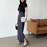 サロペットパンツ サイドスリット ワイドパンツ | COCOMOMO | 詳細画像8 