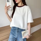 バイカラーTシャツ 配色 カットソー | COCOMOMO | 詳細画像8