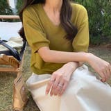 vネックニット 半袖ニット オフィスカジュアル | COCOMOMO | 詳細画像27 