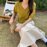 vネックニット 半袖ニット オフィスカジュアル | COCOMOMO | 詳細画像28 