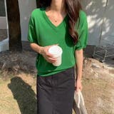 vネックニット 半袖ニット オフィスカジュアル | COCOMOMO | 詳細画像38 