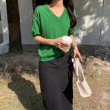 vネックニット 半袖ニット オフィスカジュアル | COCOMOMO | 詳細画像39 
