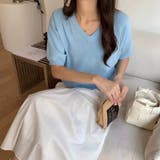 vネックニット 半袖ニット オフィスカジュアル | COCOMOMO | 詳細画像41 