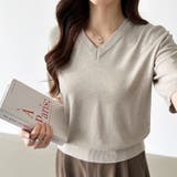 vネックニット 半袖ニット オフィスカジュアル | COCOMOMO | 詳細画像5 