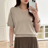 vネックニット 半袖ニット オフィスカジュアル | COCOMOMO | 詳細画像9 