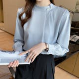 パール付きブラウス セレモニー オフィスカジュアル | COCOMOMO | 詳細画像2 