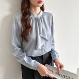 ボウタイブラウス スカーフタイブラウス オフィスカジュアル | COCOMOMO | 詳細画像9 