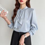 ボウタイブラウス スカーフタイブラウス オフィスカジュアル | COCOMOMO | 詳細画像10 