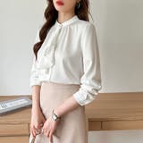 ボウタイブラウス スカーフタイブラウス オフィスカジュアル | COCOMOMO | 詳細画像21 