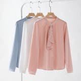 ボウタイブラウス スカーフタイブラウス オフィスカジュアル | COCOMOMO | 詳細画像22 