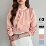 ピンク | ボウタイブラウス スカーフタイブラウス オフィスカジュアル | COCOMOMO