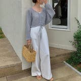 ざっくり透かし編み メッシュトップス レースアップショートカーディガン | COCOMOMO | 詳細画像21 