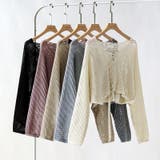 ざっくり透かし編み メッシュトップス レースアップショートカーディガン | COCOMOMO | 詳細画像24 