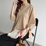 スキッパーシャツ ラウンドヘム 楊柳シャツブラウス | COCOMOMO | 詳細画像10