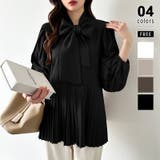 ブラック | ボウタイブラウス ブラウス ボウタイ | COCOMOMO