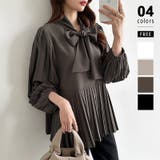 ダークグレー | ボウタイブラウス ブラウス ボウタイ | COCOMOMO