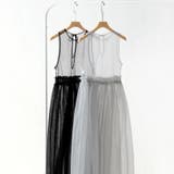 チュールワンピース レイヤードシアーワンピース ロングワンピース | COCOMOMO | 詳細画像18 