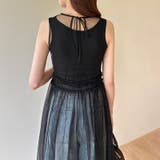 チュールワンピース レイヤードシアーワンピース ロングワンピース | COCOMOMO | 詳細画像7 