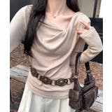 ドレープカットソー イレギュラーネック 長袖カットソー | COCOMOMO | 詳細画像12