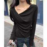 ドレープカットソー イレギュラーネック 長袖カットソー | COCOMOMO | 詳細画像16