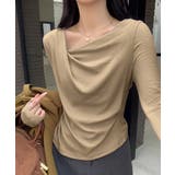 ドレープカットソー イレギュラーネック 長袖カットソー | COCOMOMO | 詳細画像1