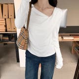 ドレープカットソー イレギュラーネック 長袖カットソー | COCOMOMO | 詳細画像20