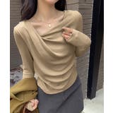 ドレープカットソー イレギュラーネック 長袖カットソー | COCOMOMO | 詳細画像2