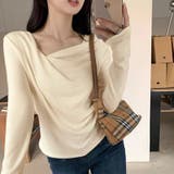 ドレープカットソー イレギュラーネック 長袖カットソー | COCOMOMO | 詳細画像7