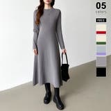 グレージュ | 選べる2タイプAラインワンピース ワンピース スポンジニット | COCOMOMO