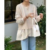 ドッキングシャツ 重ね着風ニット アシンメトリー | COCOMOMO | 詳細画像4 