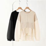 ドッキングシャツ 重ね着風ニット アシンメトリー | COCOMOMO | 詳細画像6 