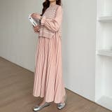 ボーダーベスト付きワンピース ロングワンピース ニットベスト | COCOMOMO | 詳細画像21