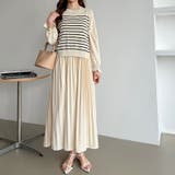 ボーダーベスト付きワンピース ロングワンピース ニットベスト | COCOMOMO | 詳細画像8