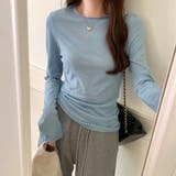 ほんのりシアー感 ロンT 長袖カットソー | COCOMOMO | 詳細画像18