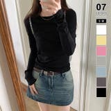 ブラック | ほんのりシアー感 ロンT 長袖カットソー | COCOMOMO