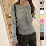 ライトグレー | ほんのりシアー感 ロンT 長袖カットソー | COCOMOMO