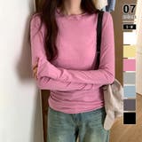 ピンク | ほんのりシアー感 ロンT 長袖カットソー | COCOMOMO