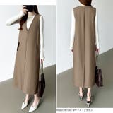 きれいめカジュアルにも使いやすい ジャンパースカート Vネックワンピース | COCOMOMO | 詳細画像6 