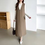 きれいめカジュアルにも使いやすい ジャンパースカート Vネックワンピース | COCOMOMO | 詳細画像8 