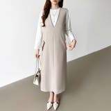 きれいめカジュアルにも使いやすい ジャンパースカート Vネックワンピース | COCOMOMO | 詳細画像11 